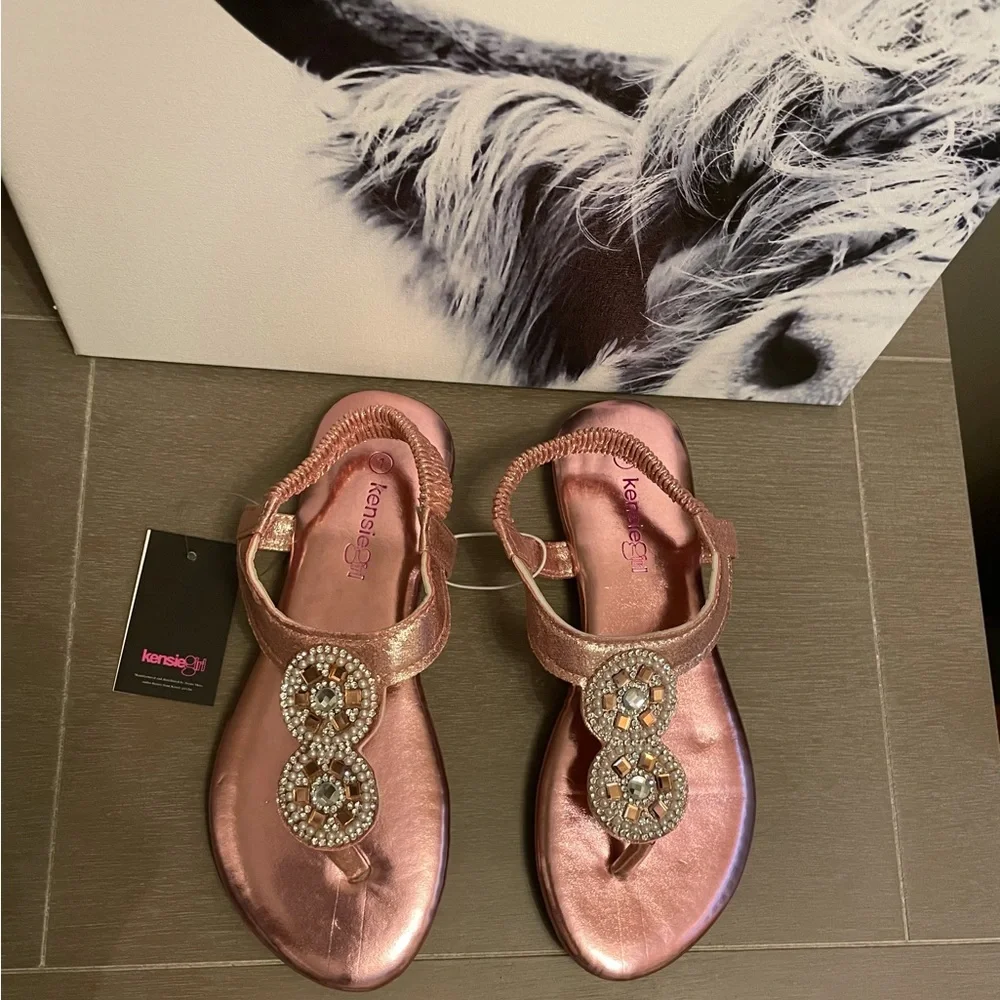 NWT Kensie Girl Sandal Size 1 Pink Shine - Picture 14 of 14